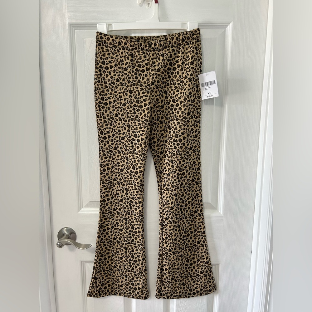 Forever 21 Ankle Flair Pants Cheetah Print